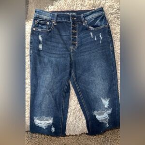 Maurices High Rise Distressed Blue Jeans